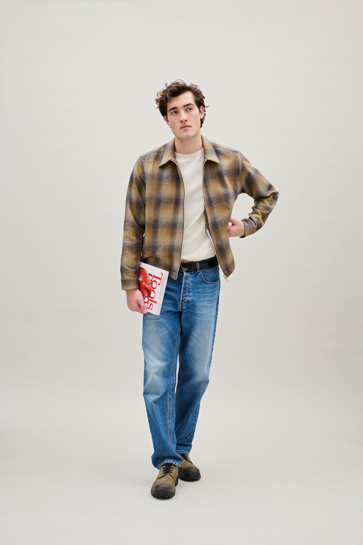 FORÉT Raven Wool Zip OverShirt | Fallow Check LEO BOUTIQUE