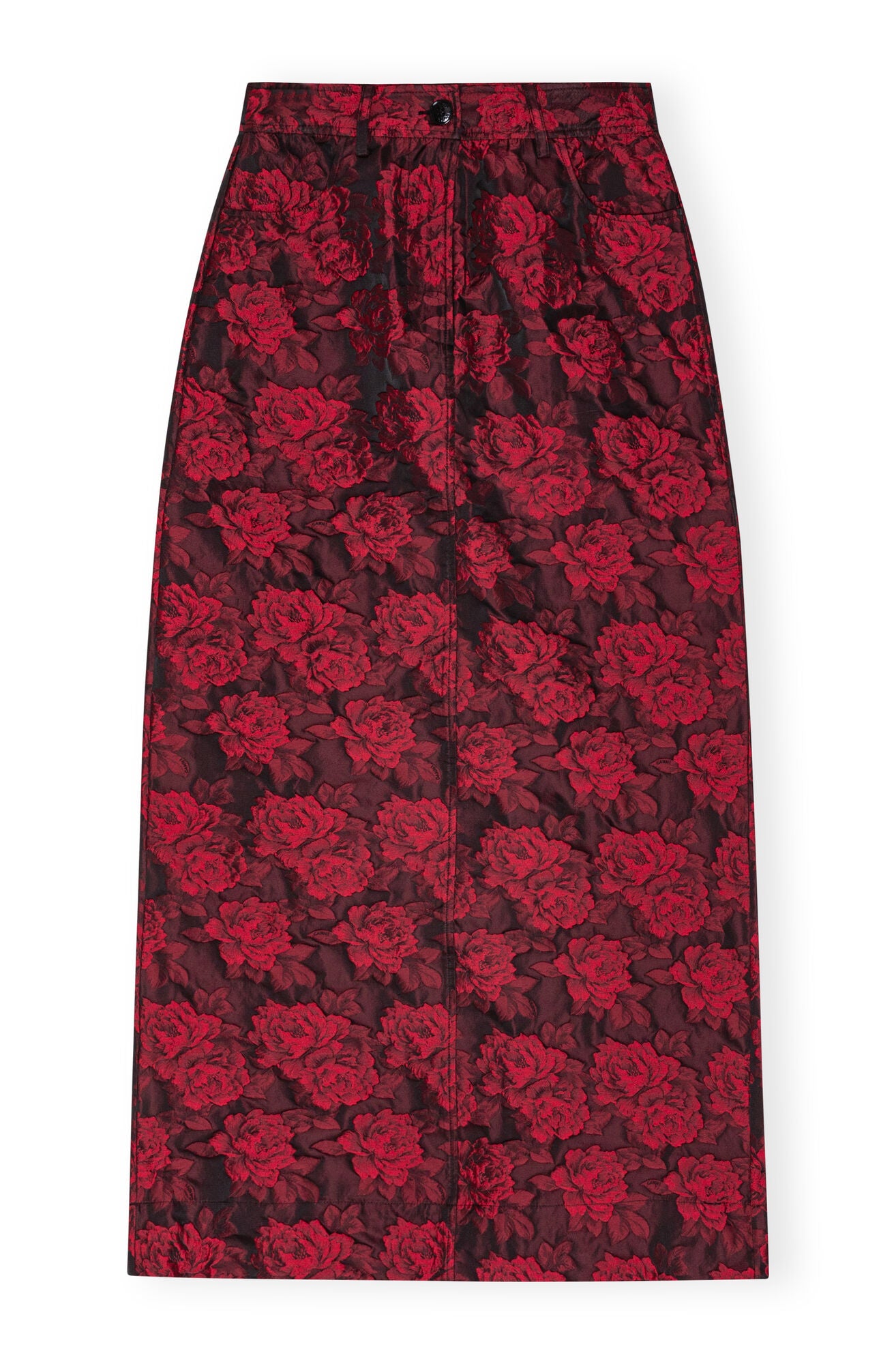 LEO BOUTIQUE Botanical Jacquard Long Skirt High Risk Red GANNI