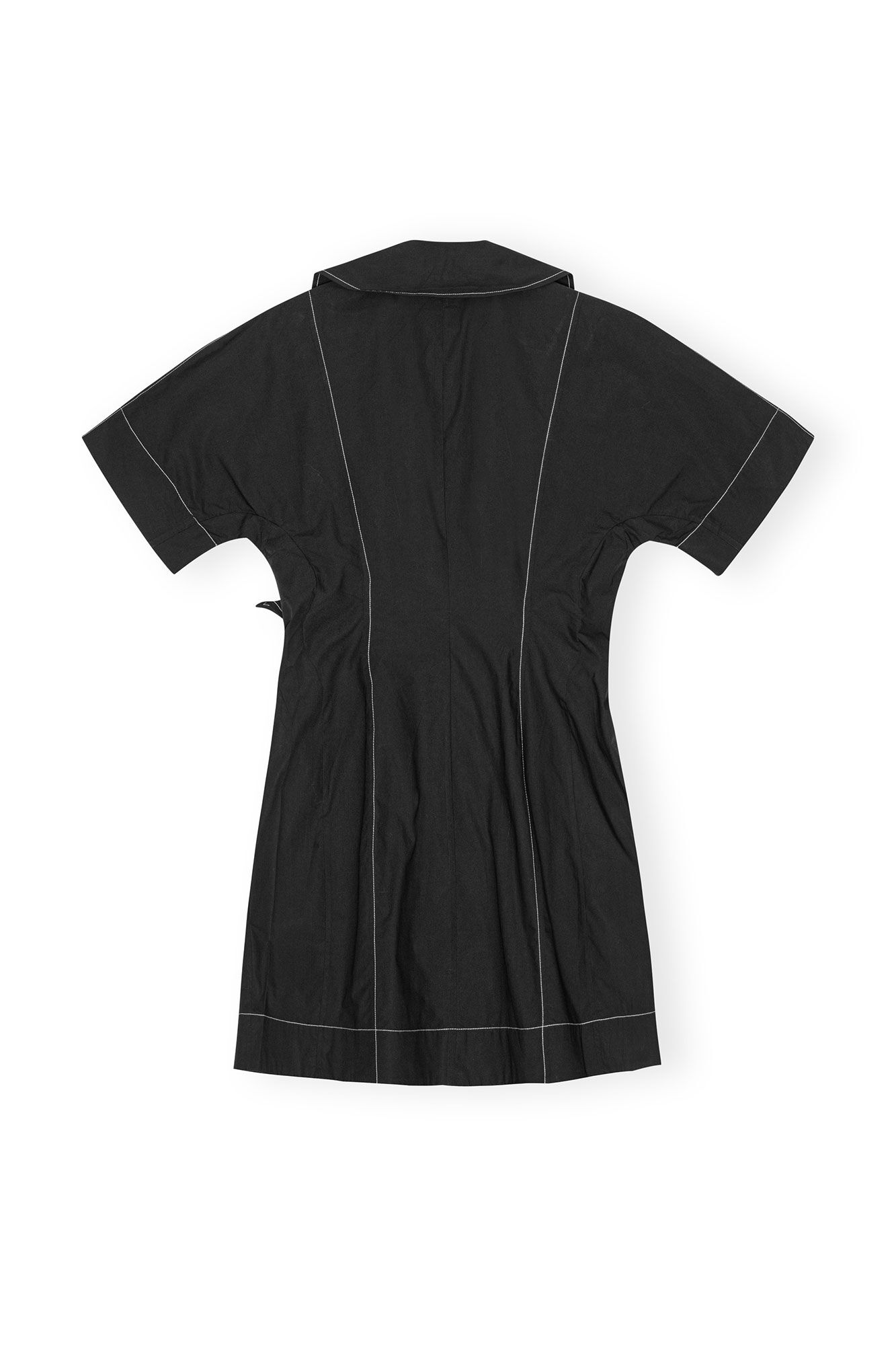 LEO BOUTIQUE Cotton Poplin Wrap Mini Dress Black GANNI
