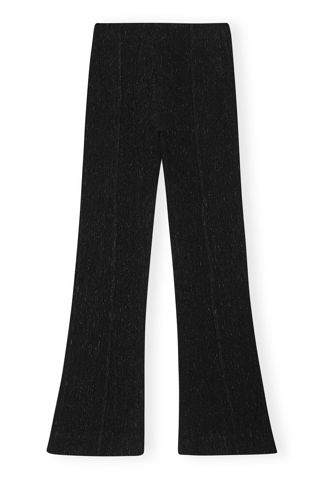 LEO BOUTIQUE Viscose Stretch Crepe Flared Pants Black GANNI