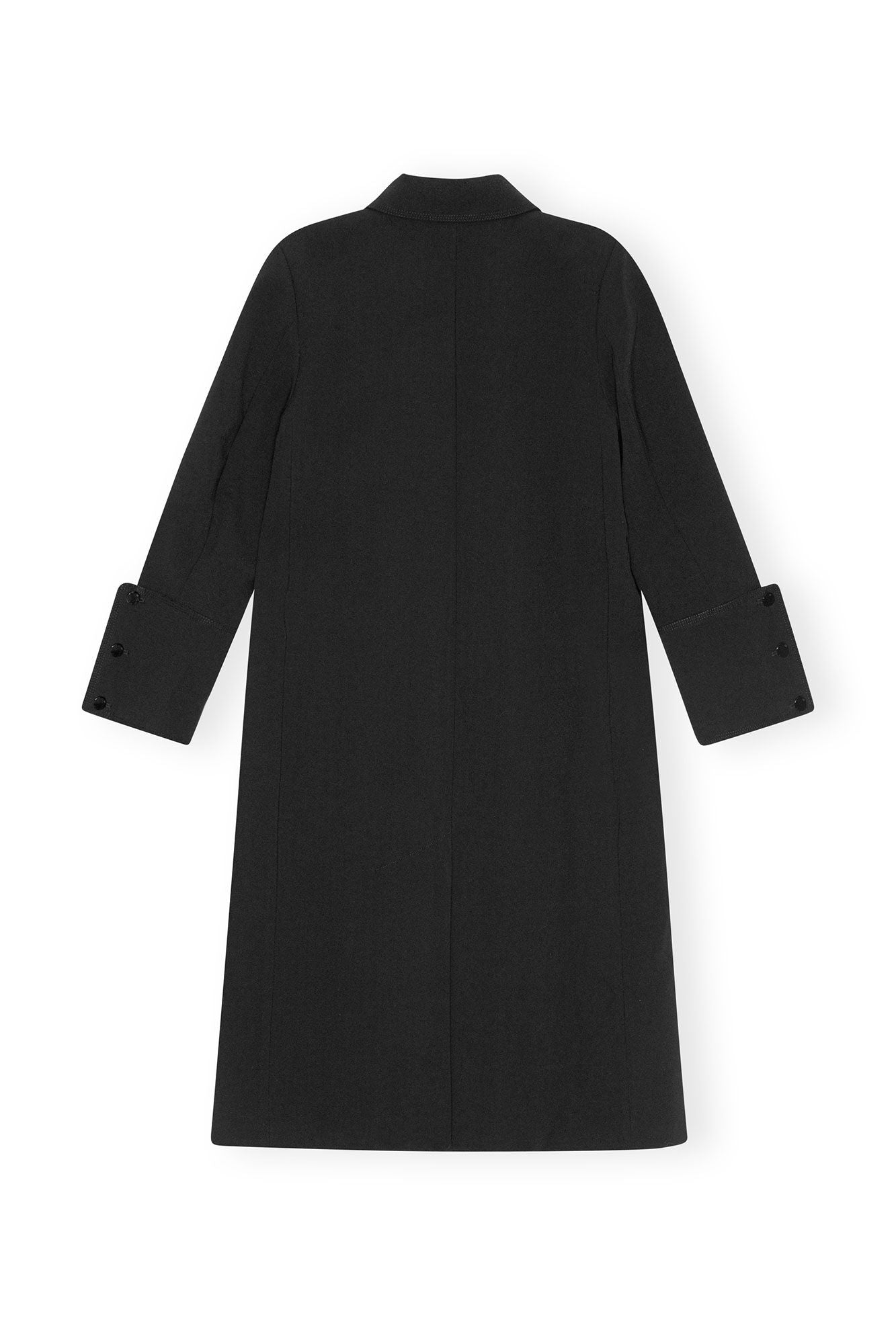 GANNI Bonded Crepe Coat Black LEO BOUTIQUE