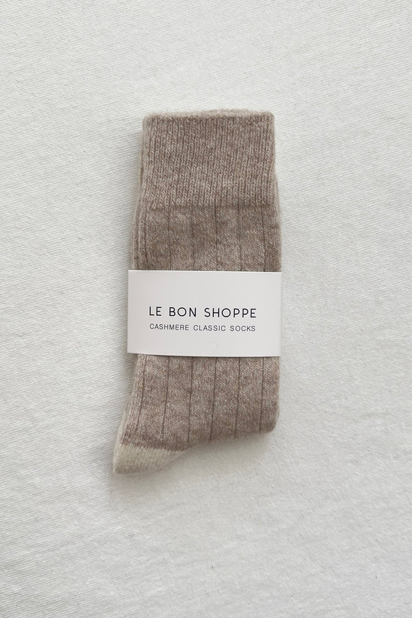LE BON SHOPPE Classic Cashmere Socks Fawn LEO BOUTIQUE