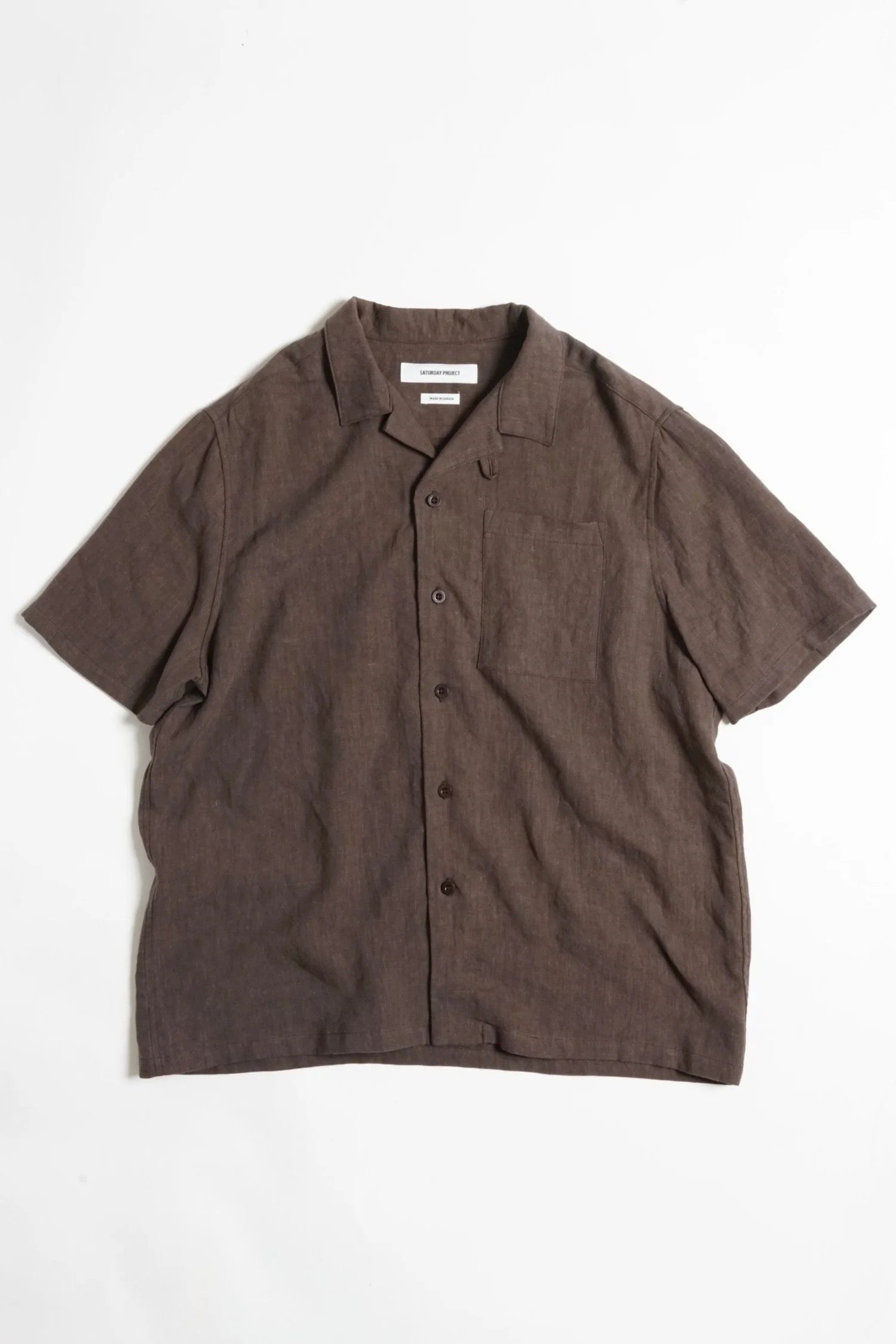 SATURDAY PROJECT French Linen Chore Shirt | Chestnut LEO BOUTIQUE 