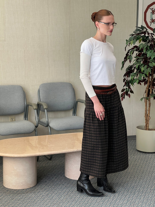 LEO BOUTIQUE Field Skirt Dutch Plaid A BRONZE AGE