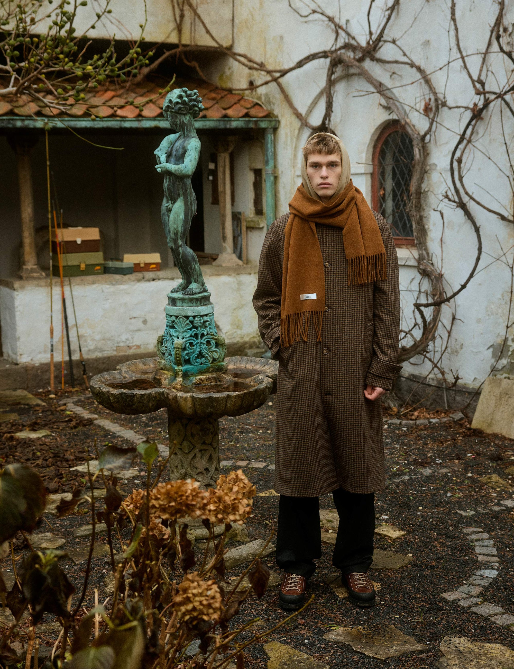 FORET Pine Wool Coat | Check LEO BOUTIQUE