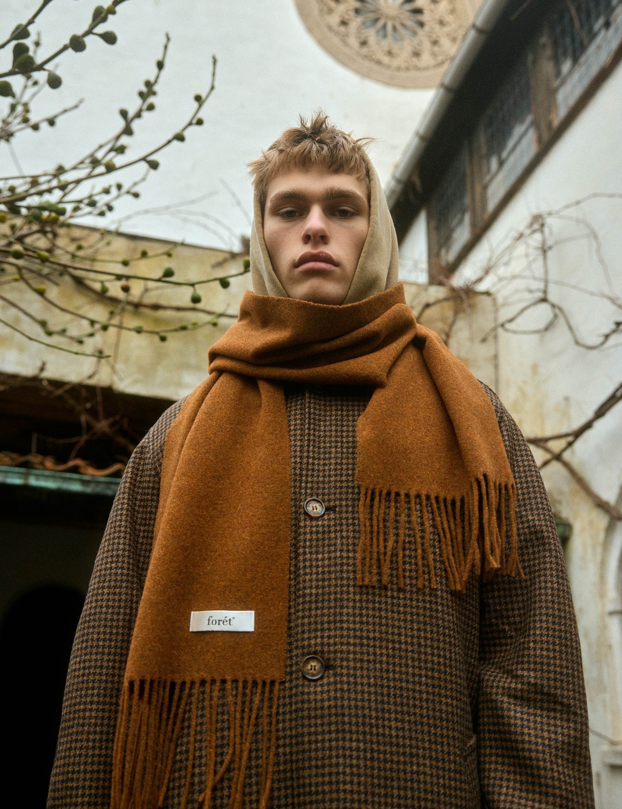 FORET Pine Wool Coat | Check LEO BOUTIQUE