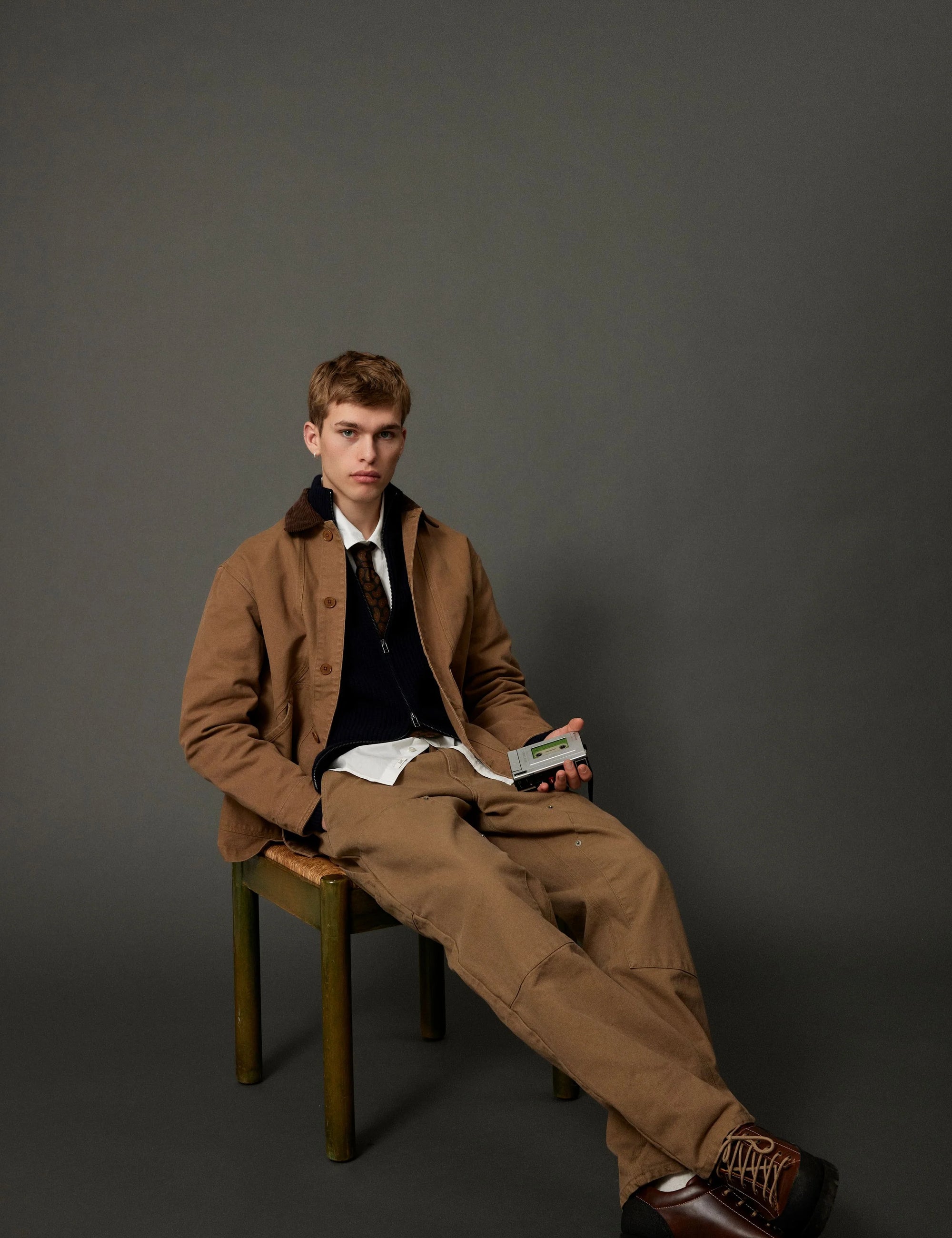 FORET Delta Wool Zip Knit | Navy LEO BOUTIQUE