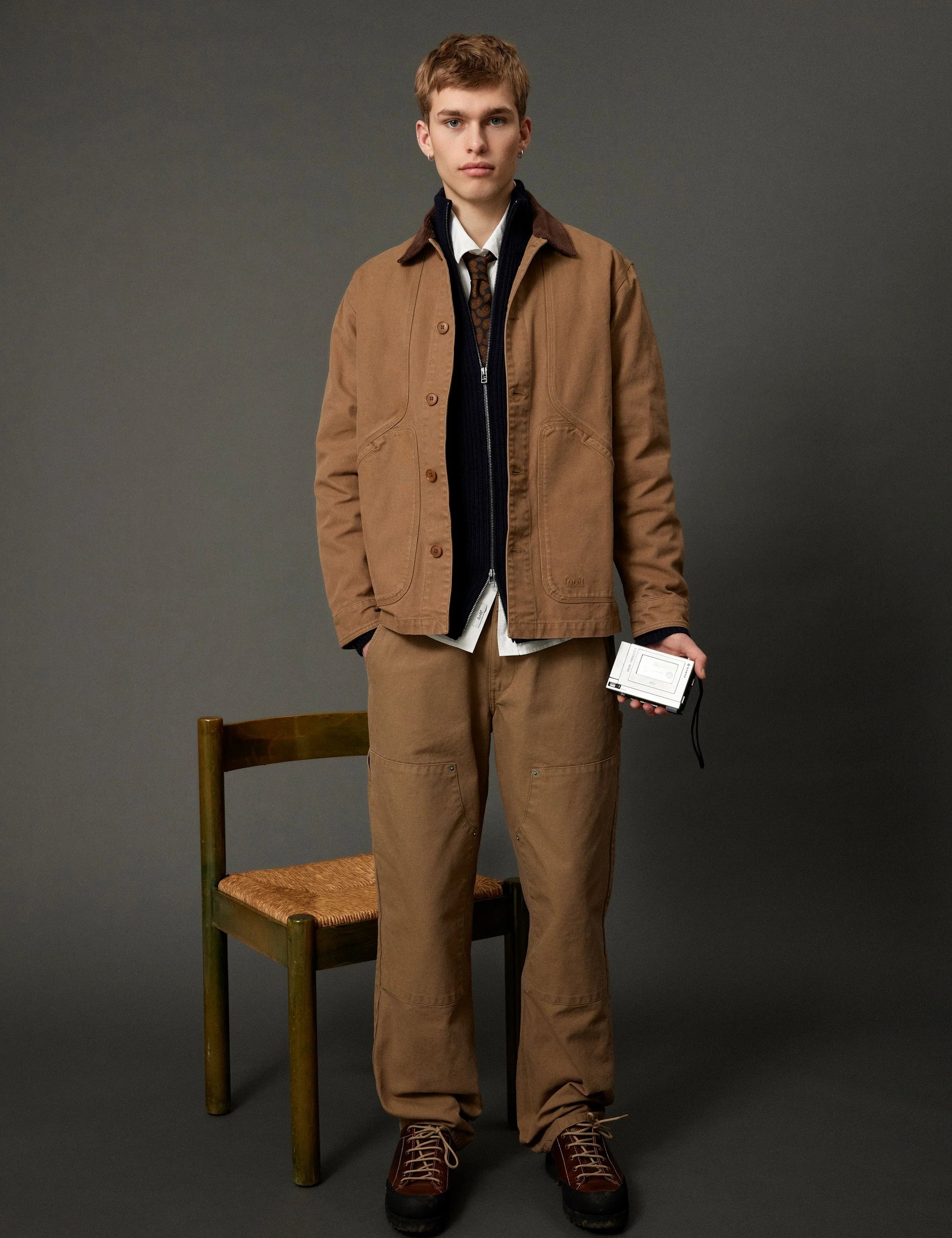 FORET Delta Wool Zip Knit | Navy LEO BOUTIQUE