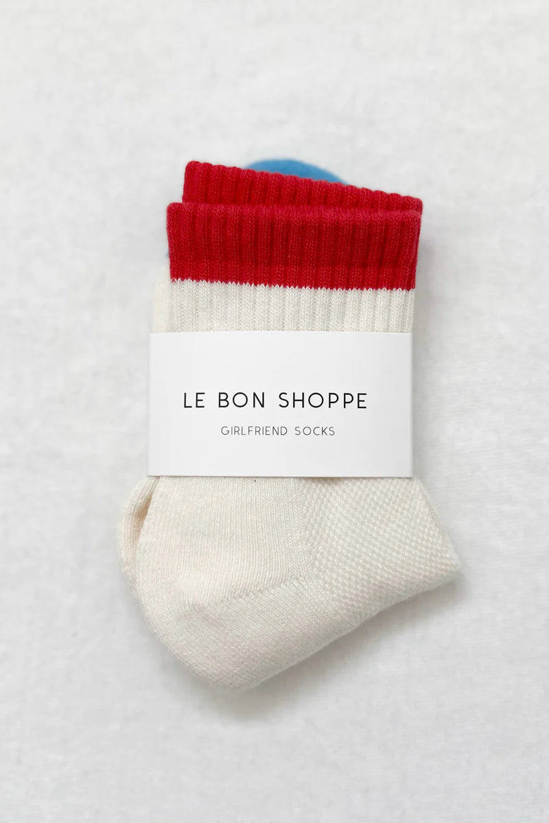 LE BON SHOPPE Color Block Girlfriend Socks | Red/Blue LEO BOUTIQUE