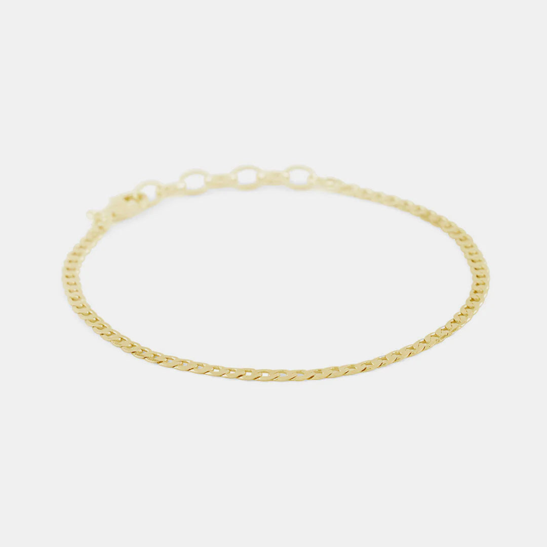 SERGE DENIMES Flat Cuban Chain Bracelet | Gold LEO BOUTIQUE