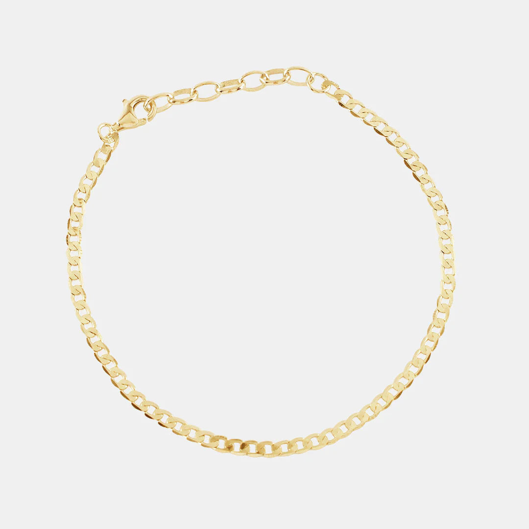 SERGE DENIMES Flat Cuban Chain Bracelet | Gold LEO BOUTIQUE