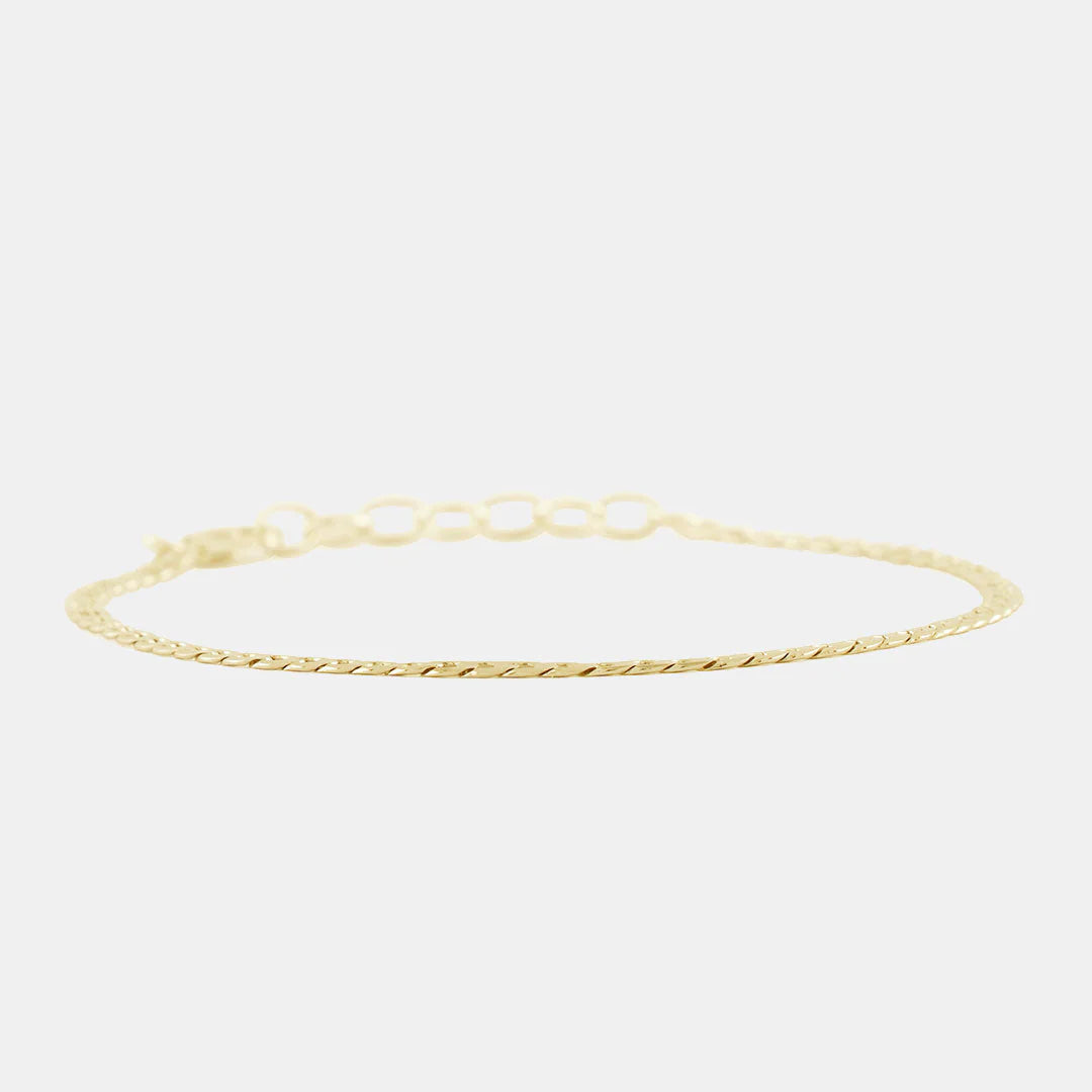 SERGE DENIMES Flat Cuban Chain Bracelet | Gold LEO BOUTIQUE