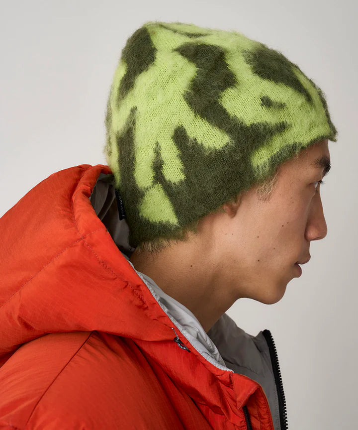 Mohair Burly Runningman Beanie | Chartruese