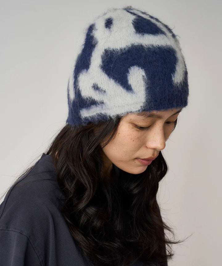 Mohair Burly Runningman Beanie | Midnight