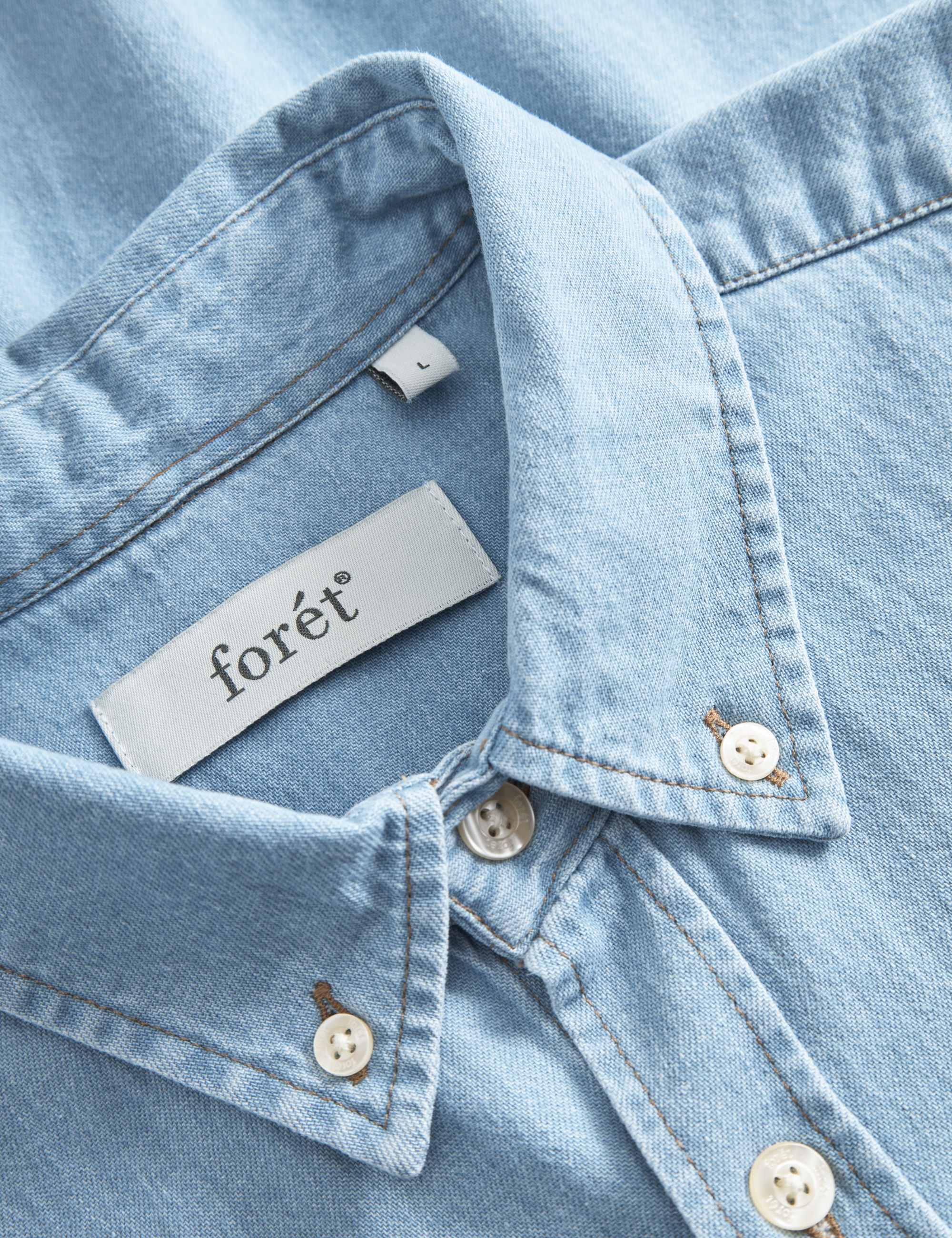 FORET Hornet Chambray Shirt Light Chambray LEO BOUTIQUE