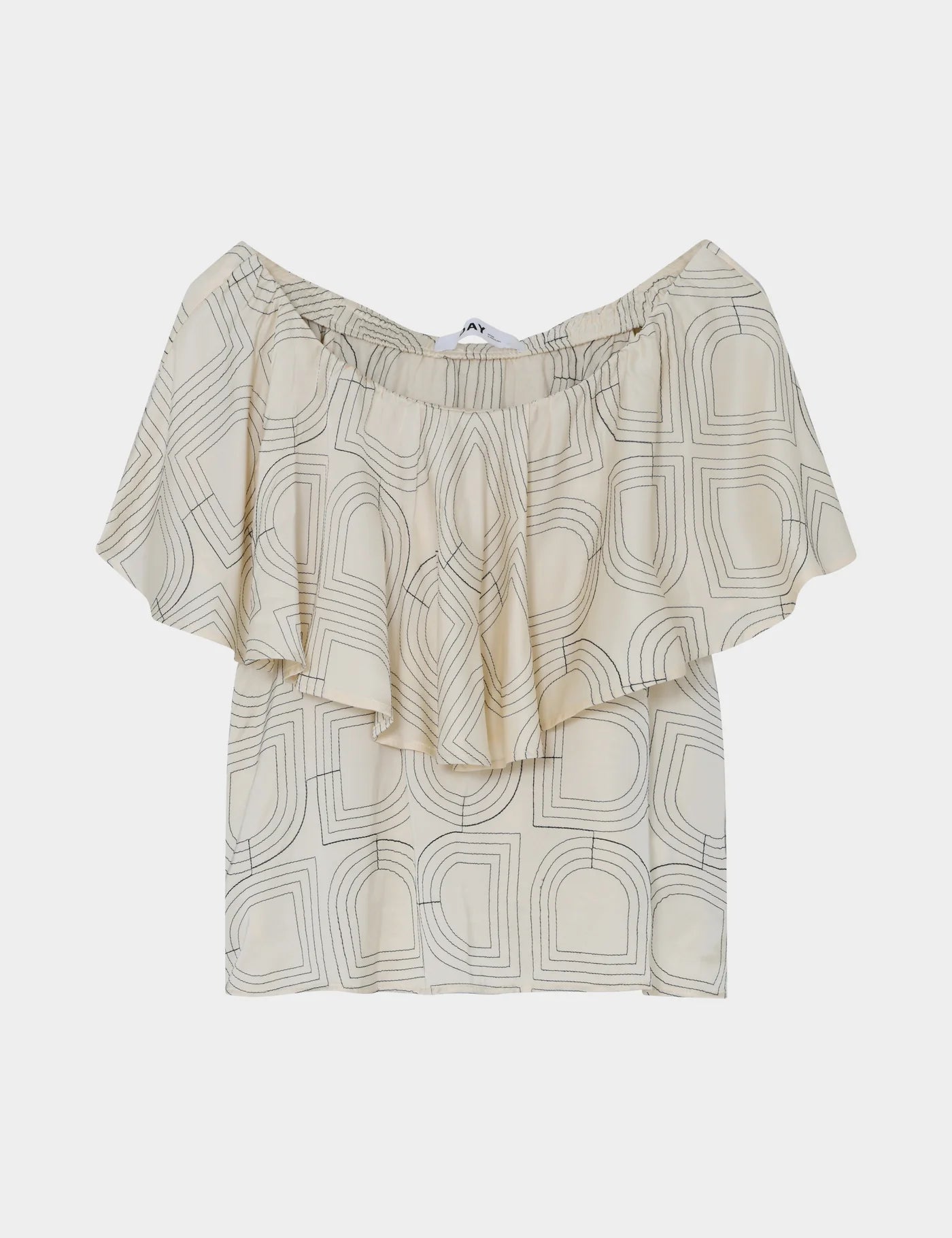 LEO BOUTIQUE Hon Printed Viscose Stitch Top Jet Stream DAY birger et mikkelsen