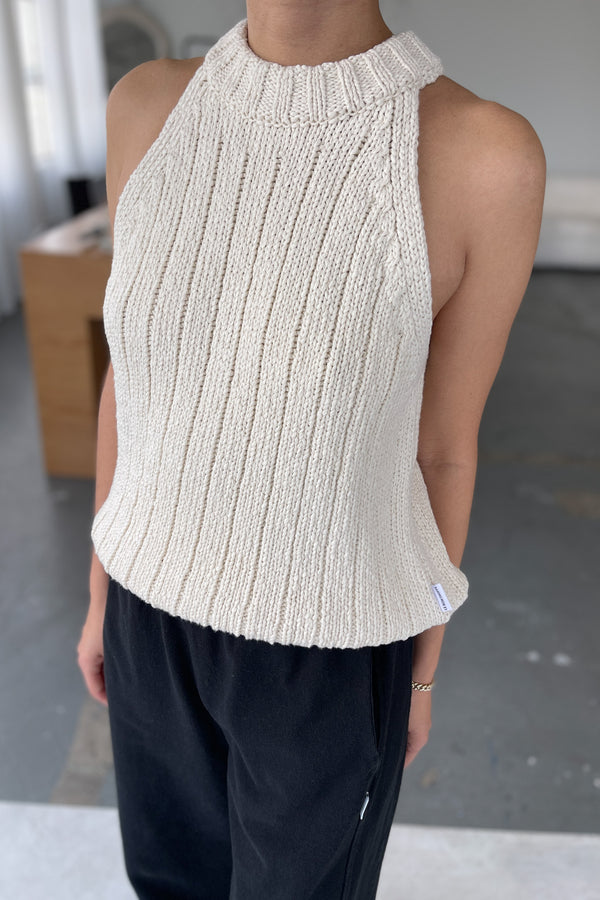 LEO BOUTIQUE Claire Cotton Sweater Tank Natural LE BON SHOPPE