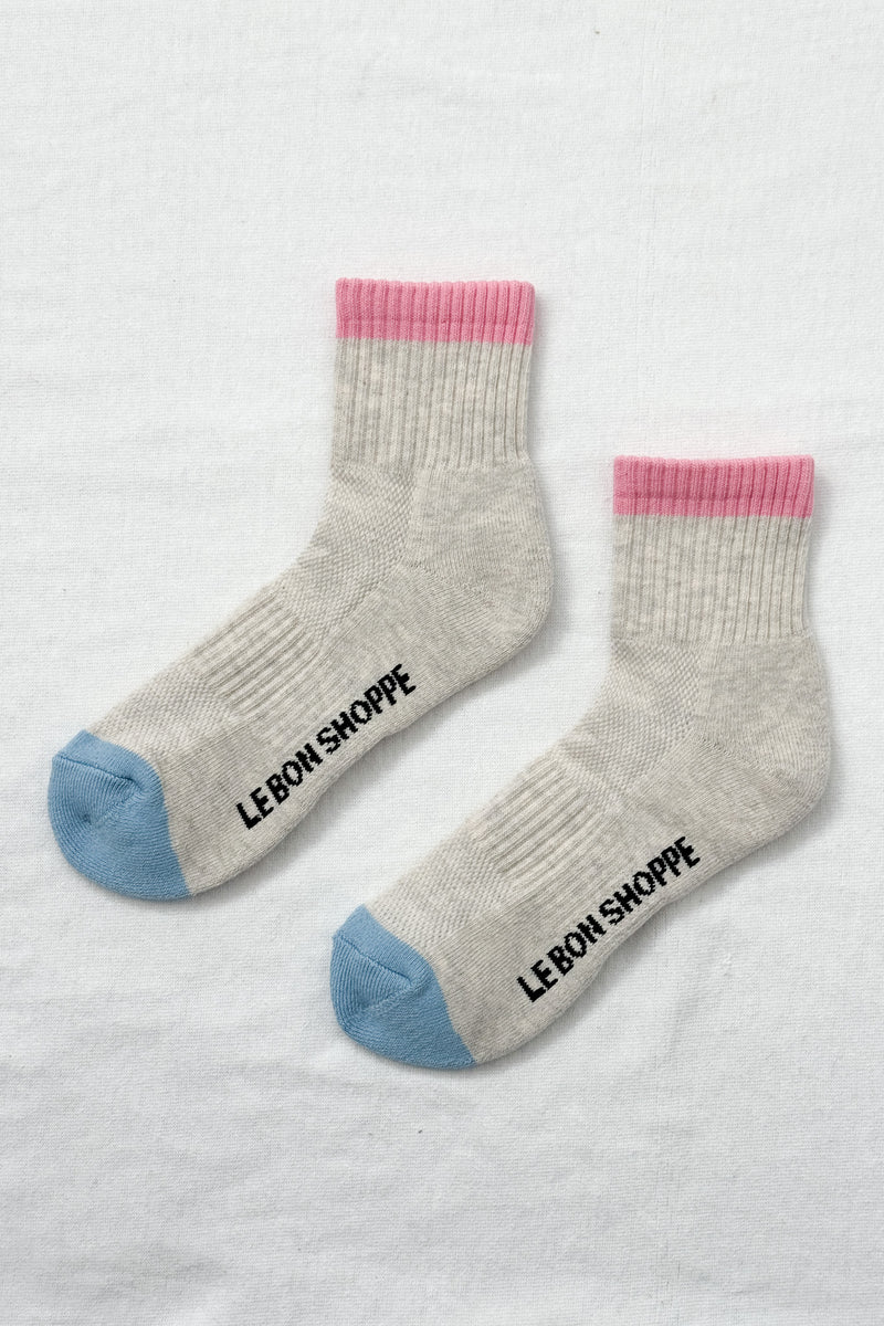 Color Block Girlfriend Socks | Grey/Pink/Blue