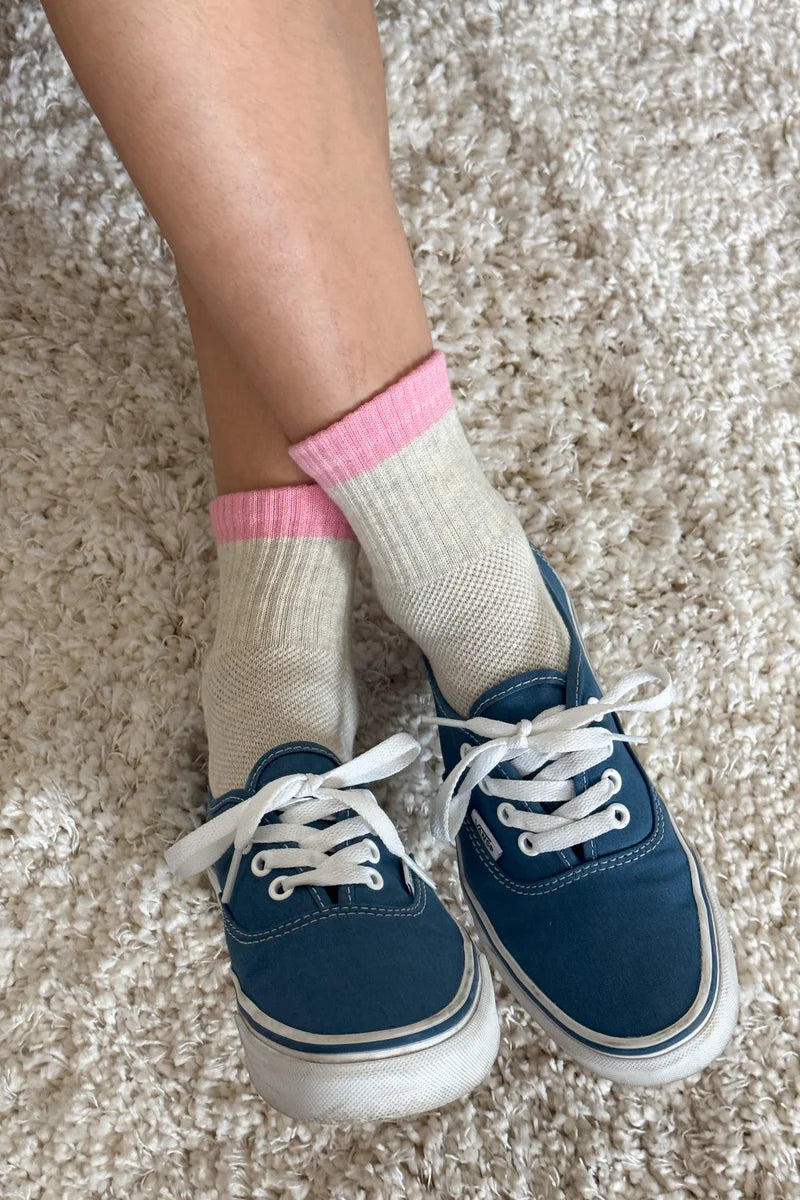 Color Block Girlfriend Socks | Grey/Pink/Blue