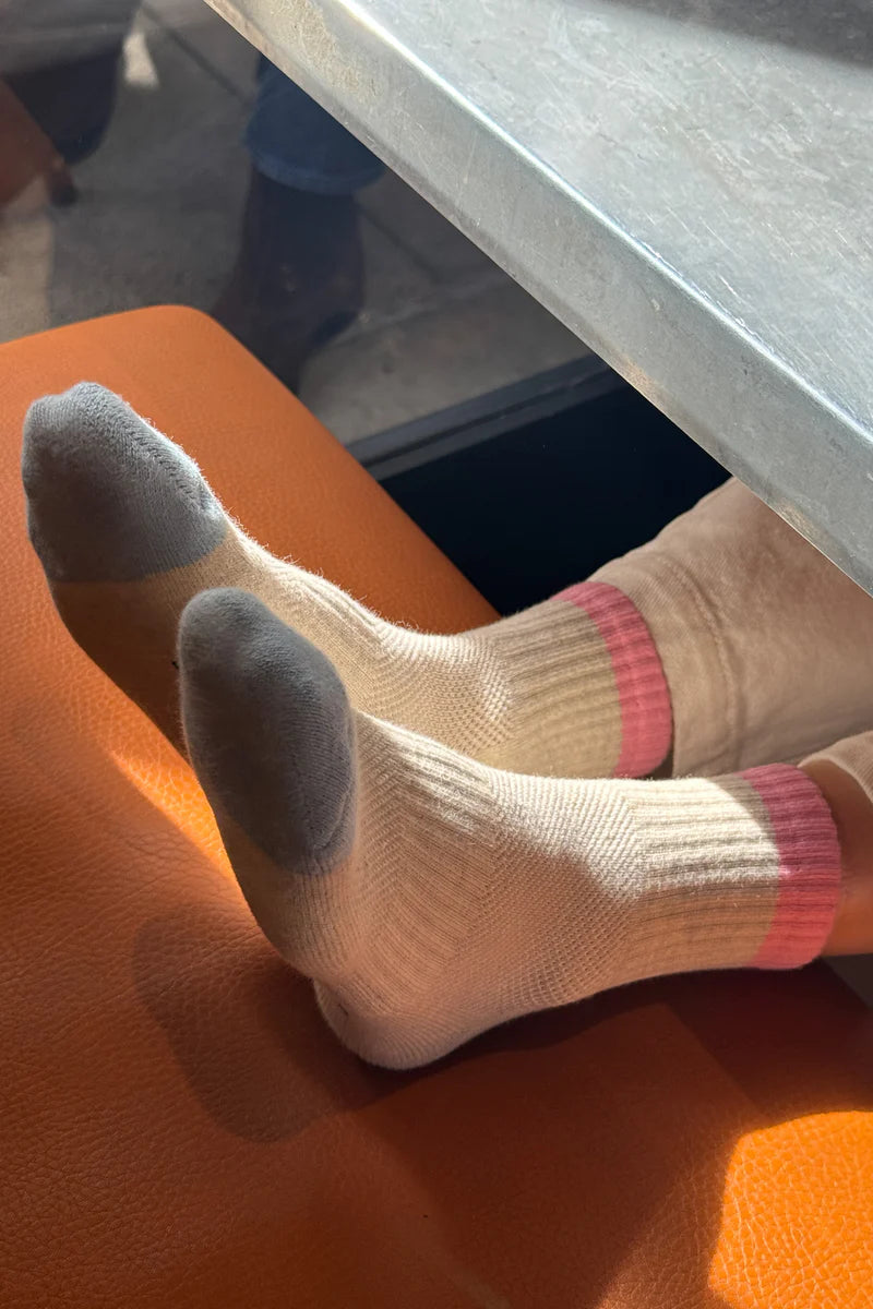 Color Block Girlfriend Socks | Grey/Pink/Blue