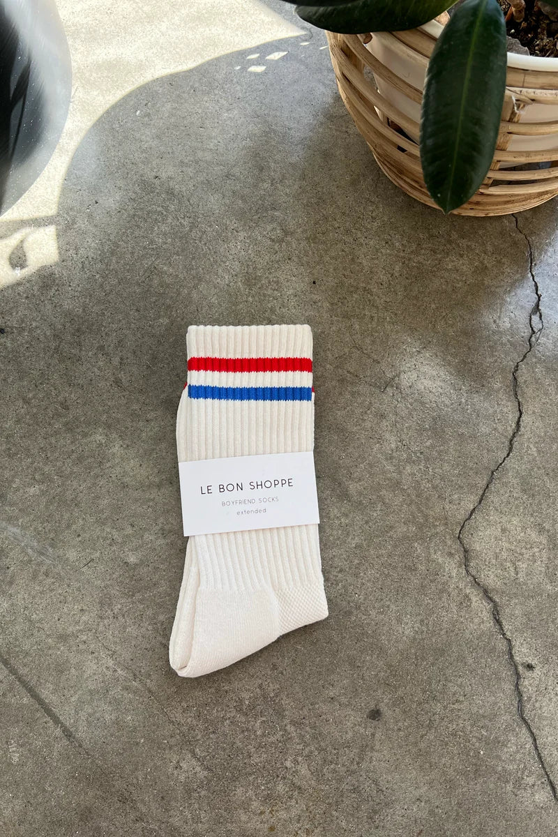 LEO BOUTIQUE Extended Boyfriend Socks Milk LE BON SHOPPE