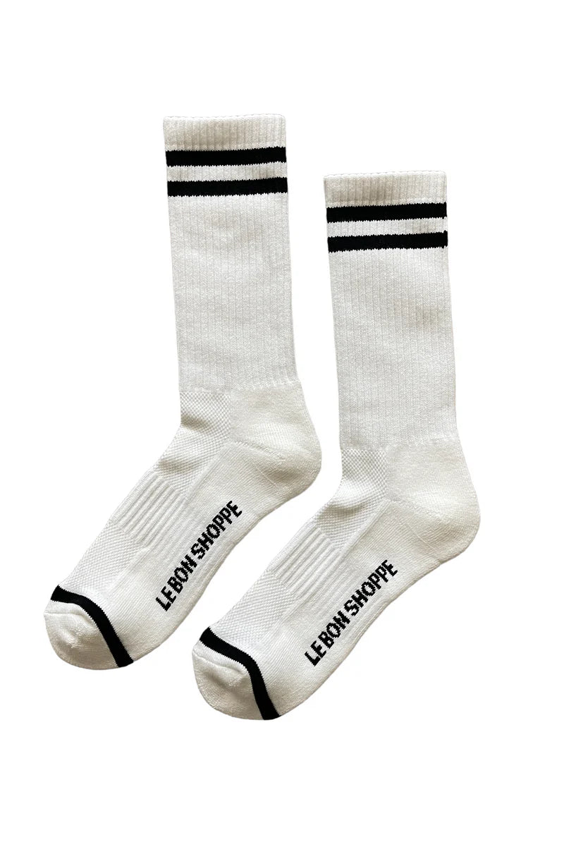 LEO BOUTIQUE Extended Boyfriend Socks | Classic White LE BON SHOPPE 