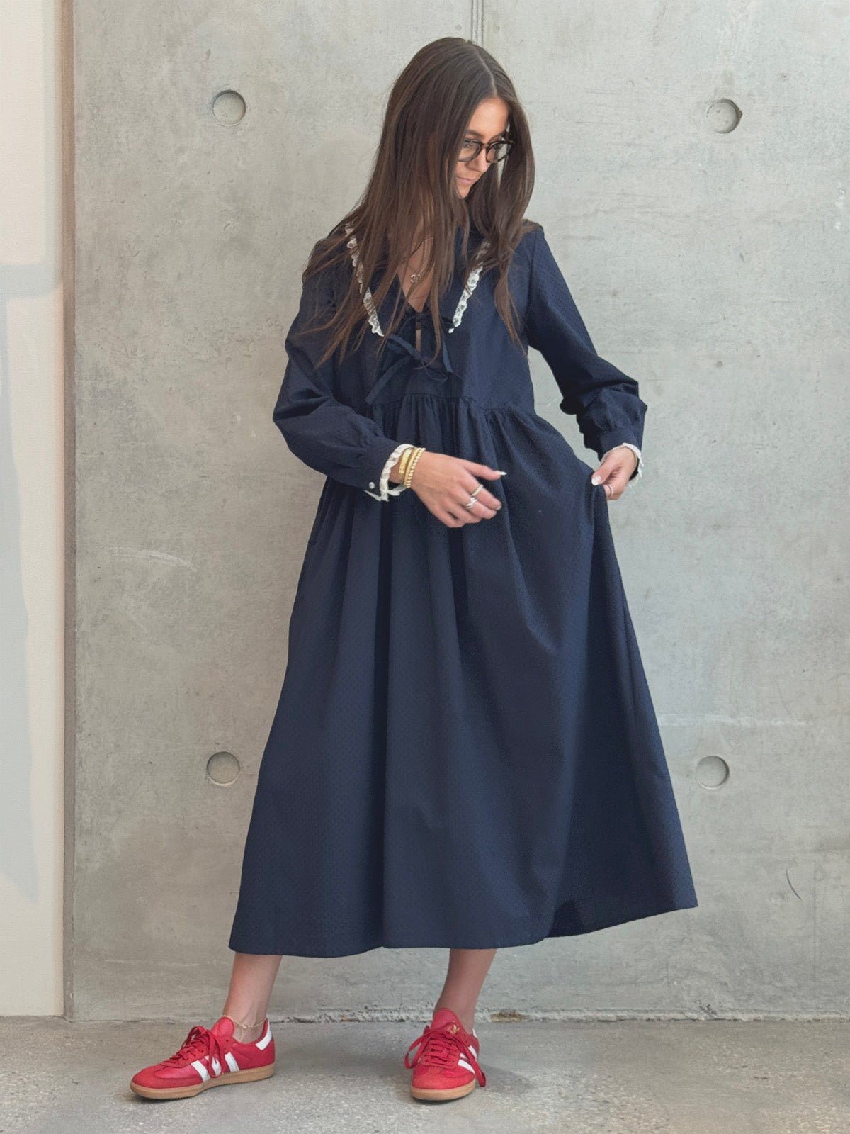 LEO BOUTIQUE Woolf Dress | Navy A BRONZE AGE