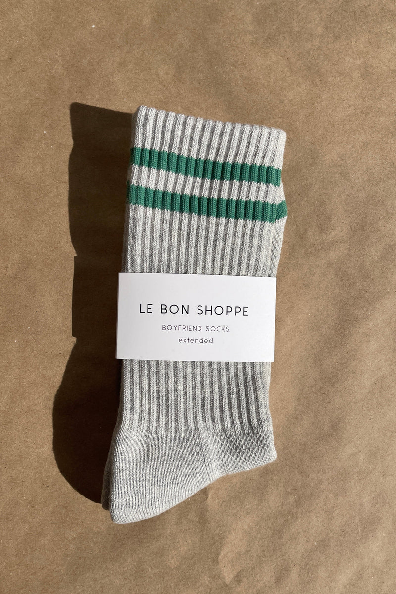 LEO BOUTIQUE Extended Boyfriend Socks Lt. Grey LE BON SHOPPE