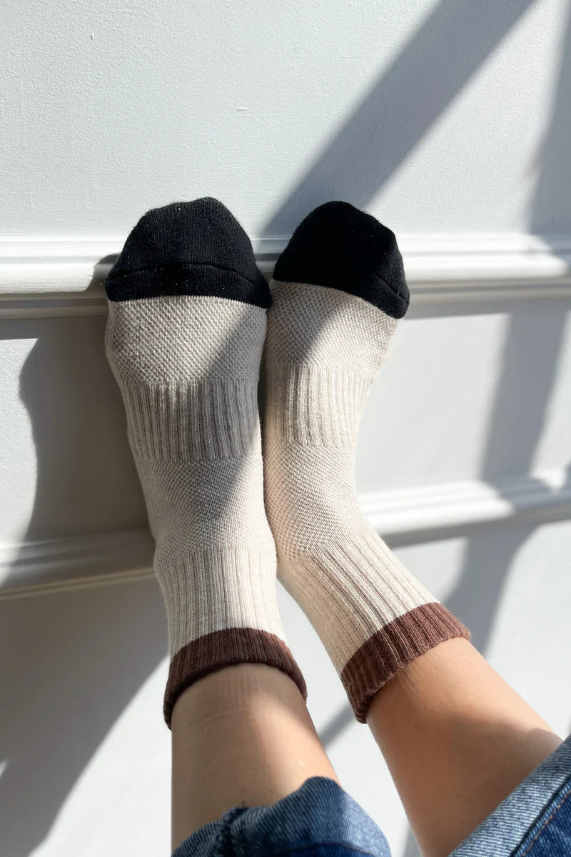 LE BON SHOPPE Color Block Girlfriend Socks | Black/Coffee LEO BOUTIQUE