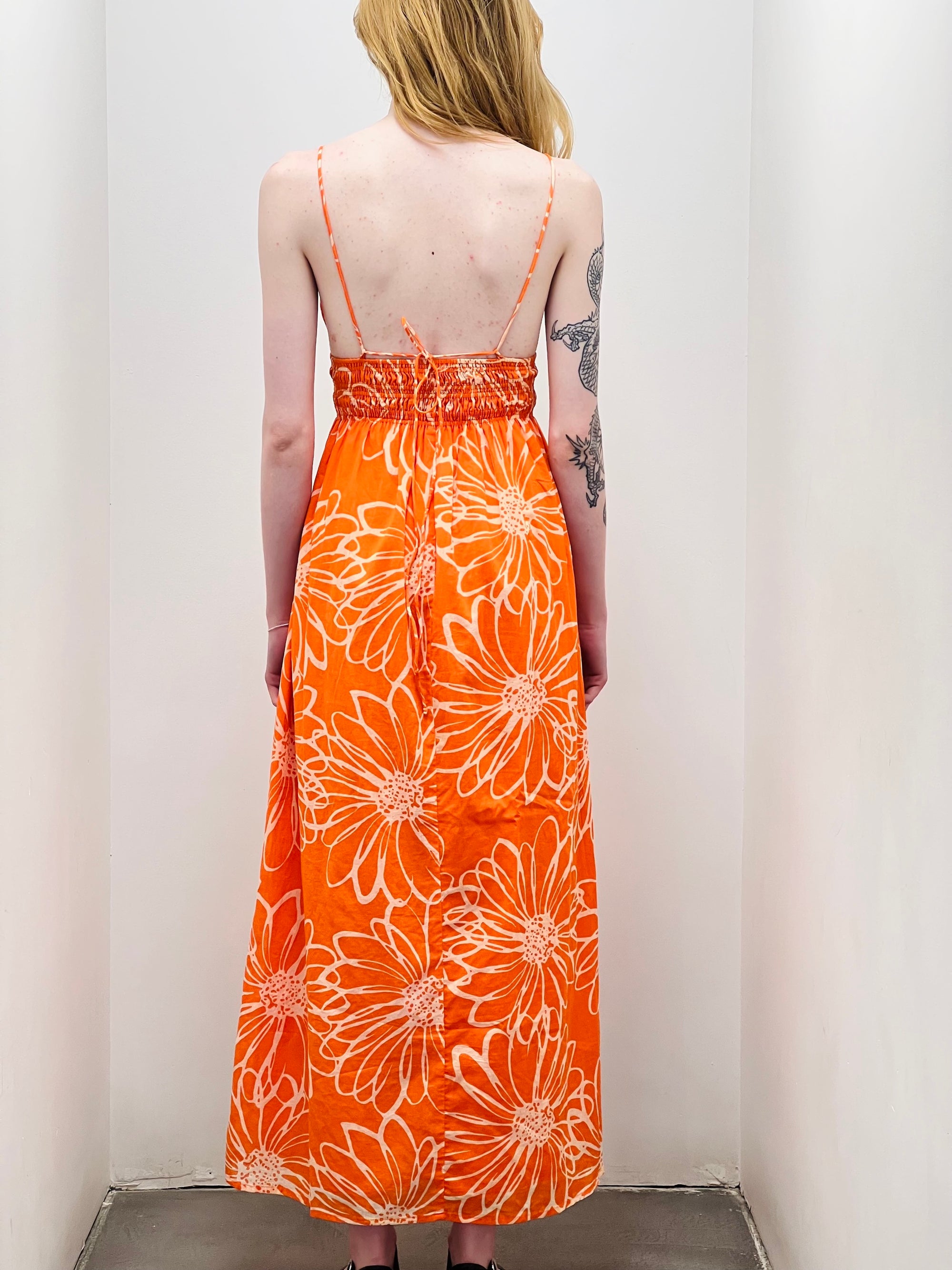 BISETTA Printed Maxi Dress | La Sirena F Orange