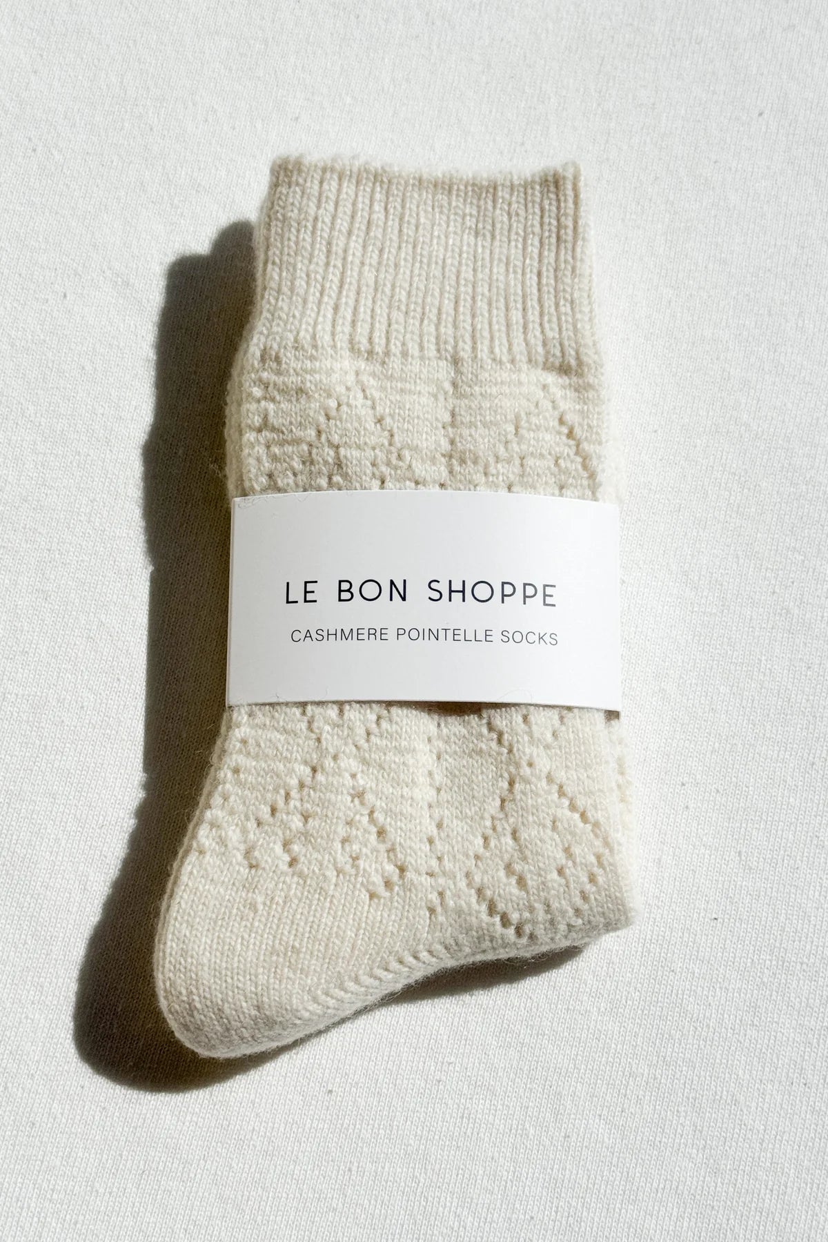 LEO BOUTIQUE Cashmere Pointelle Socks | Cream LE BON SHOPPE