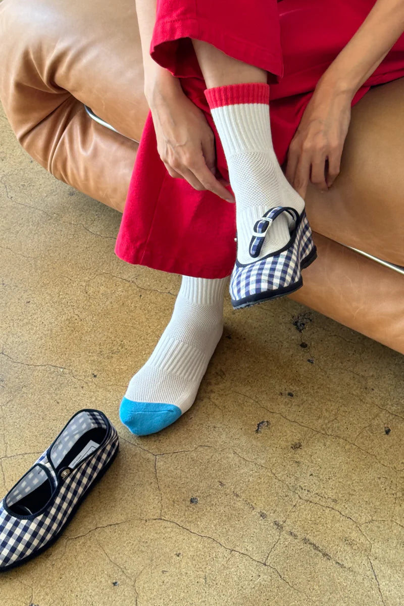 LE BON SHOPPE Color Block Girlfriend Socks | Red/Blue LEO BOUTIQUE