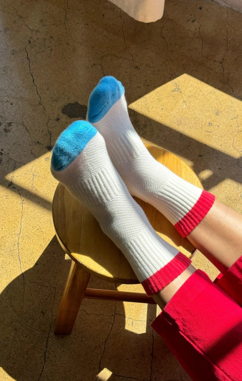 LE BON SHOPPE Color Block Girlfriend Socks | Red/Blue LEO BOUTIQUE