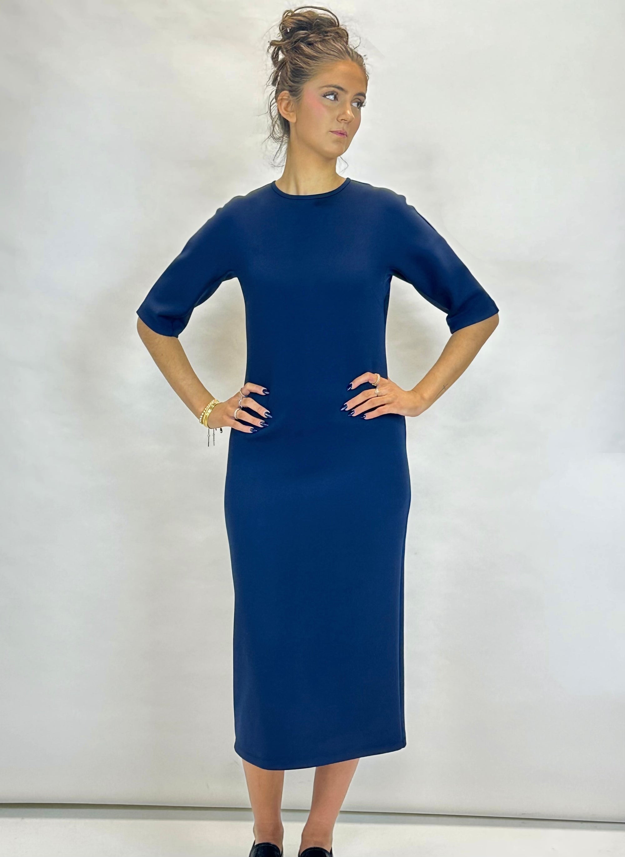 MM by MAX MARA Cobra Dress | Navy LEO BOUTIQUE