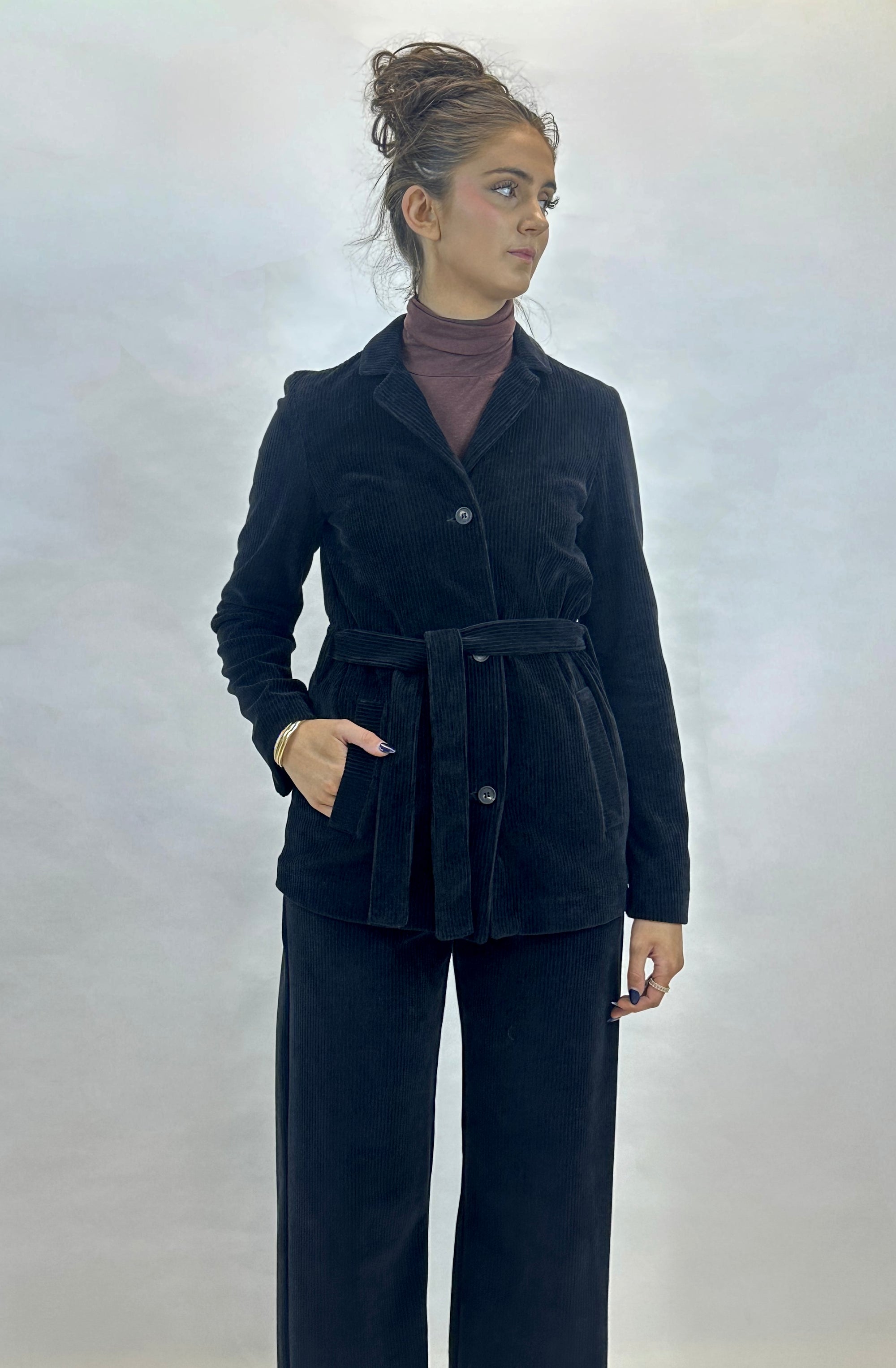 MM by MAX MARA Labile Corded Jacket | Black LEO BOUTIQUE
