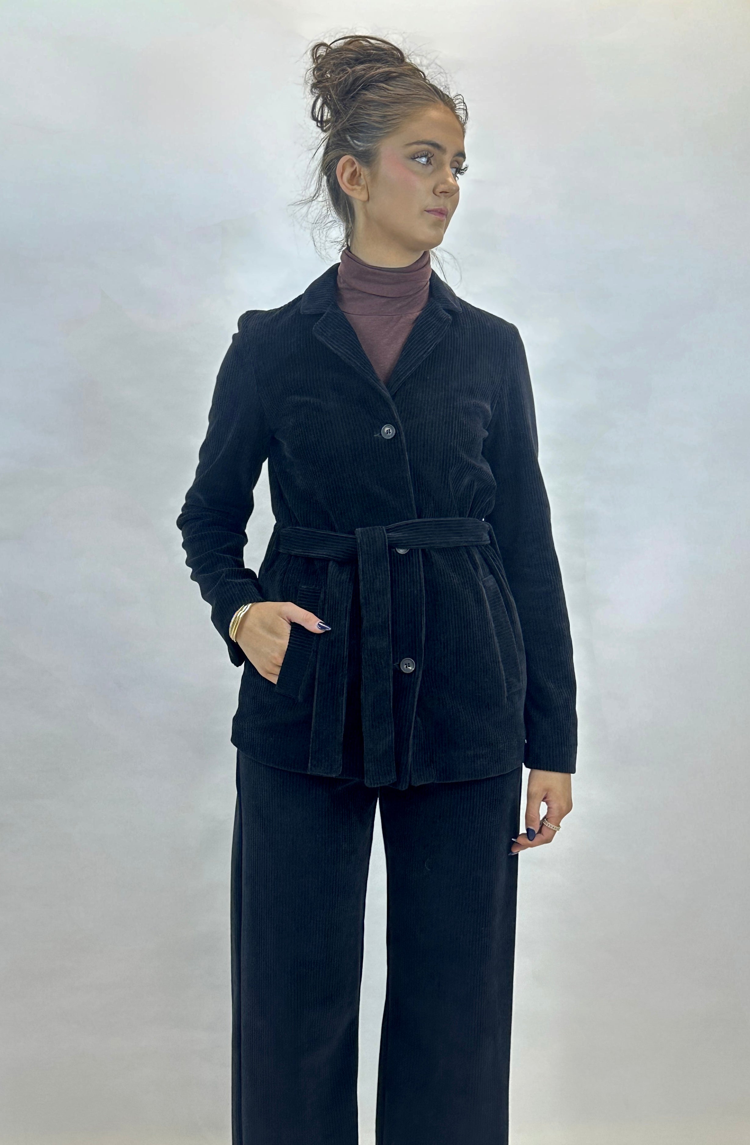 MM by MAX MARA Labile Corded Jacket | Black LEO BOUTIQUE