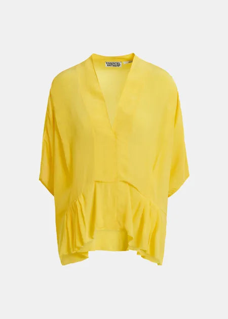 LEO BOUTIQUE Jacaranda Johnny Crepe Shirt | Lemon Squeeze ESSENTIEL ANTWERP