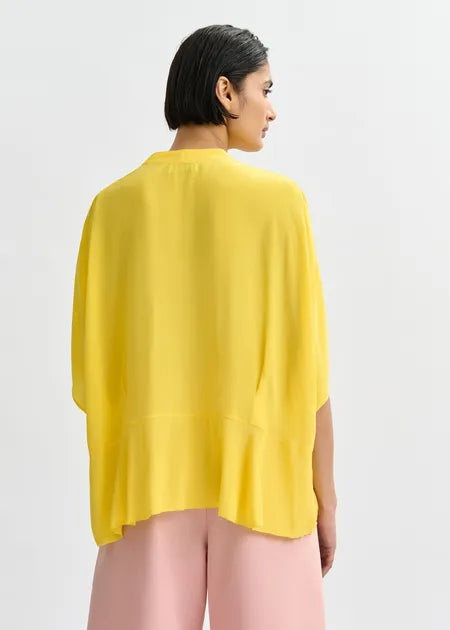 LEO BOUTIQUE Jacaranda Johnny Crepe Shirt | Lemon Squeeze ESSENTIEL ANTWERP