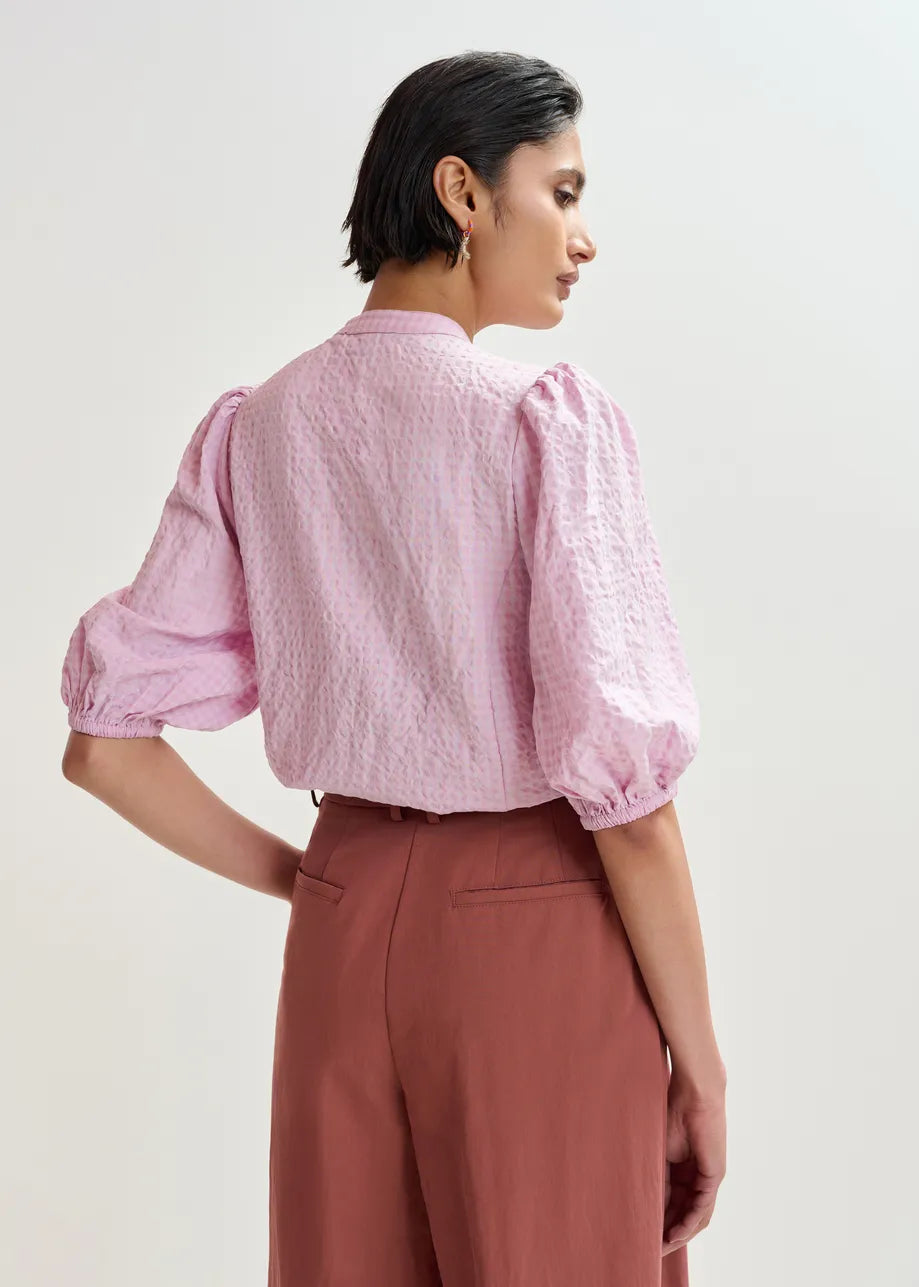 LEO BOUTIQUE Jaiden Embroidered Blouse | Bright Mauve ESSENTIEL ANTWERP 