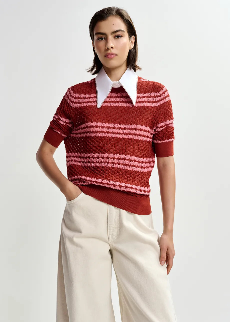 LEO BOUTIQUE Jantasy Pullover w/ Collar | Burned Red ESSENTIEL ANTWERP 