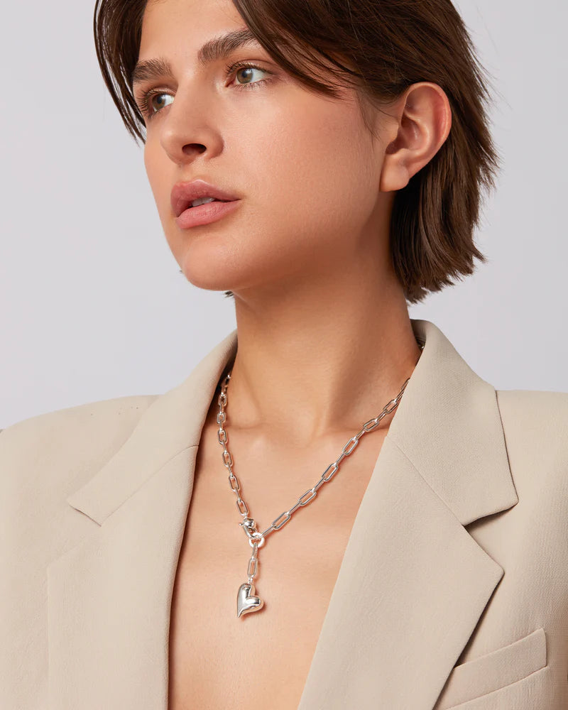 LEO BOUTIQUE Puffy Heart Necklace | Silver JENNY BIRD