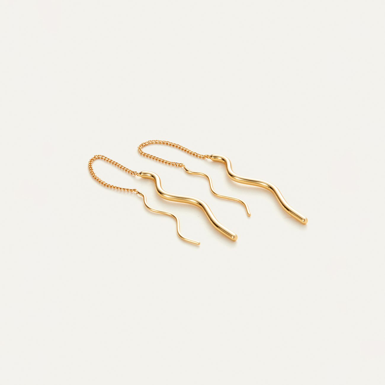 Jenny Bird Gold Squiggle Threaders Leo Boutique