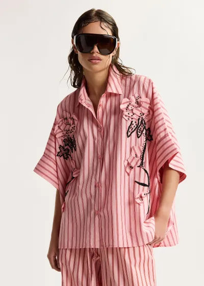 ESSENTIEL ANTWERP Jonkoe Shirt | Pink/Red LEO BOUTIQUE
