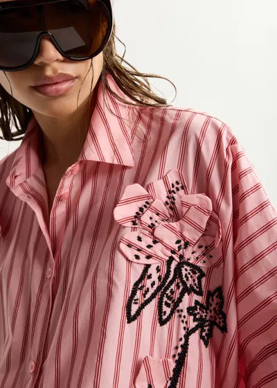 ESSENTIEL ANTWERP Jonkoe Shirt | Pink/Red LEO BOUTIQUE