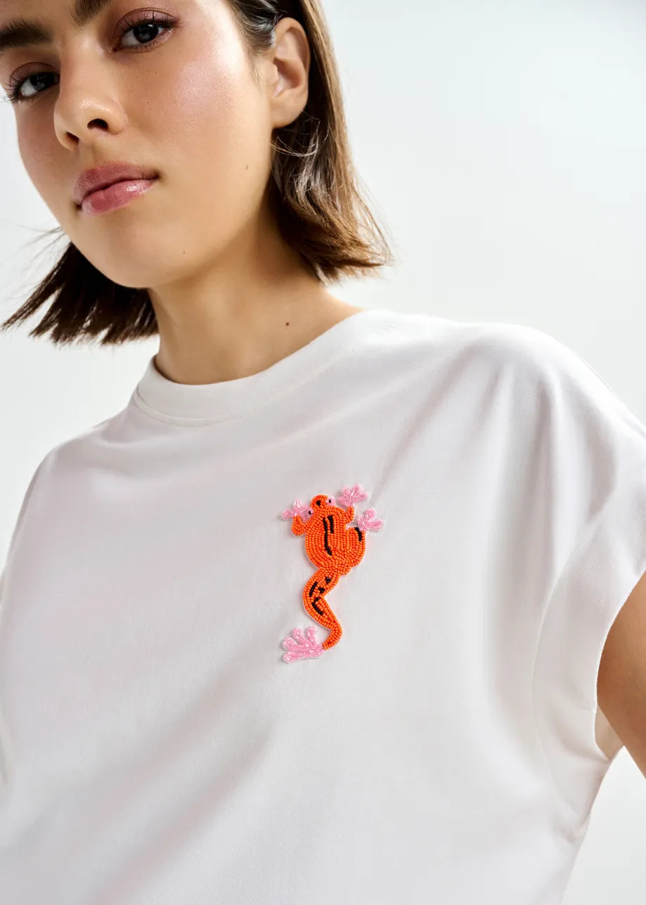 LEO BOUTIQUE Jungala Embroidered T-Shirt | White ESSENTIEL ANTWERP