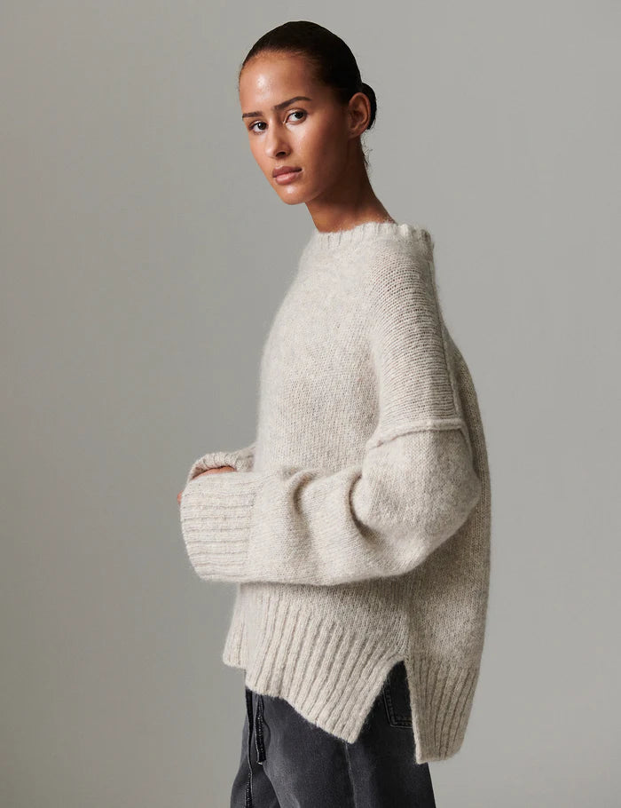 LEO BOUTIQUE Josie Soft Mohair Knit | Light Grey Melange DAY BIRGER ET MIKKELSEN