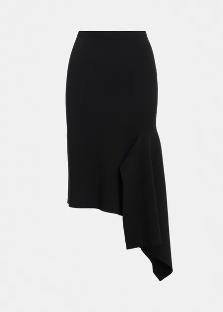 LEO BOUTIQUE Kap Knitted Skirt w/ Frill | Black ESSENTIEL ANTWERP