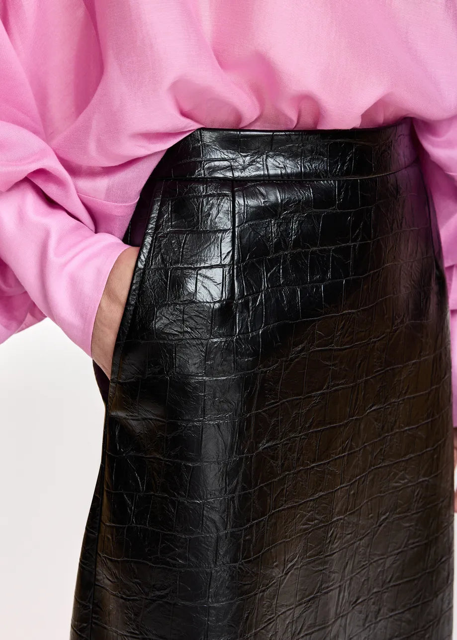 ESSENTIEL ANTWERP Kind Faux Leather Skirt | Black LEO BOUTIQUE