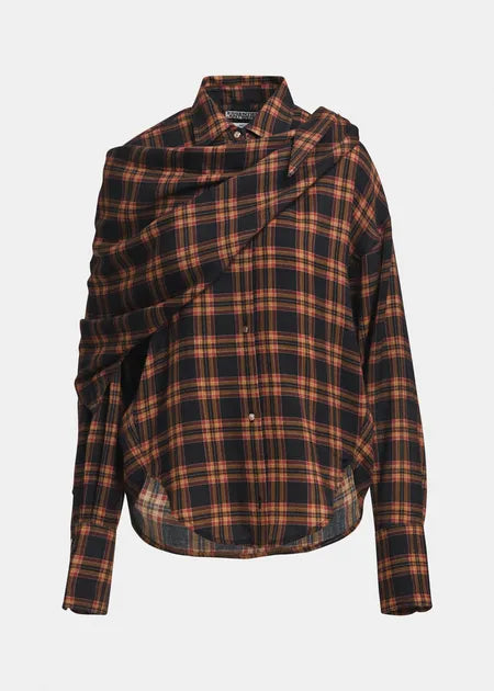 ESSENTIEL ANTWERP Kiss Oversized Shirt | Autumn Plaid LEO BOUTIQUE