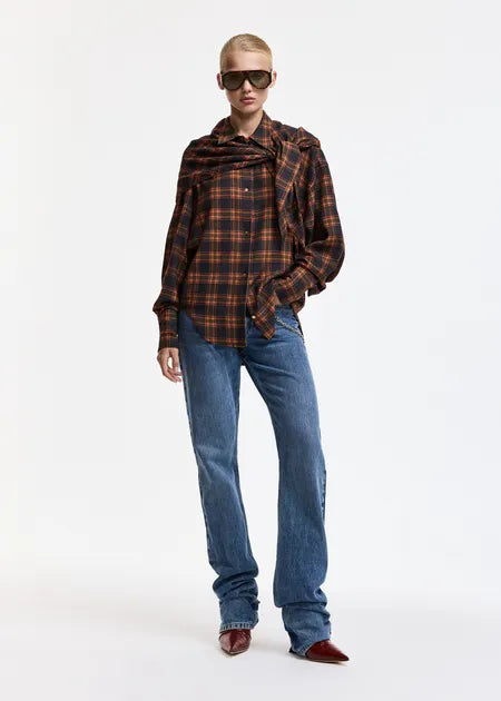 ESSENTIEL ANTWERP Kiss Oversized Shirt | Autumn Plaid LEO BOUTIQUE